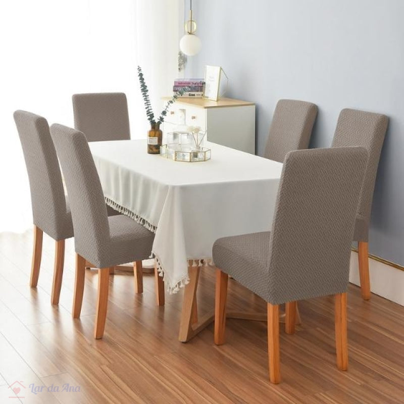 Kit Premium Capas de Cadeira Impermeável - Tecido Jacquard