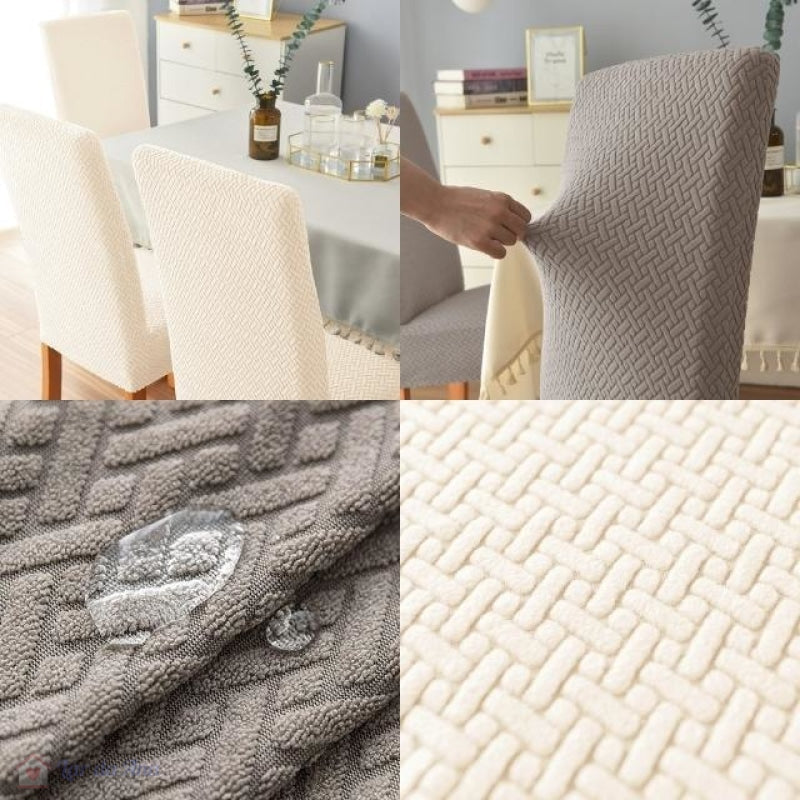 Kit Premium Capas de Cadeira Impermeável - Tecido Jacquard