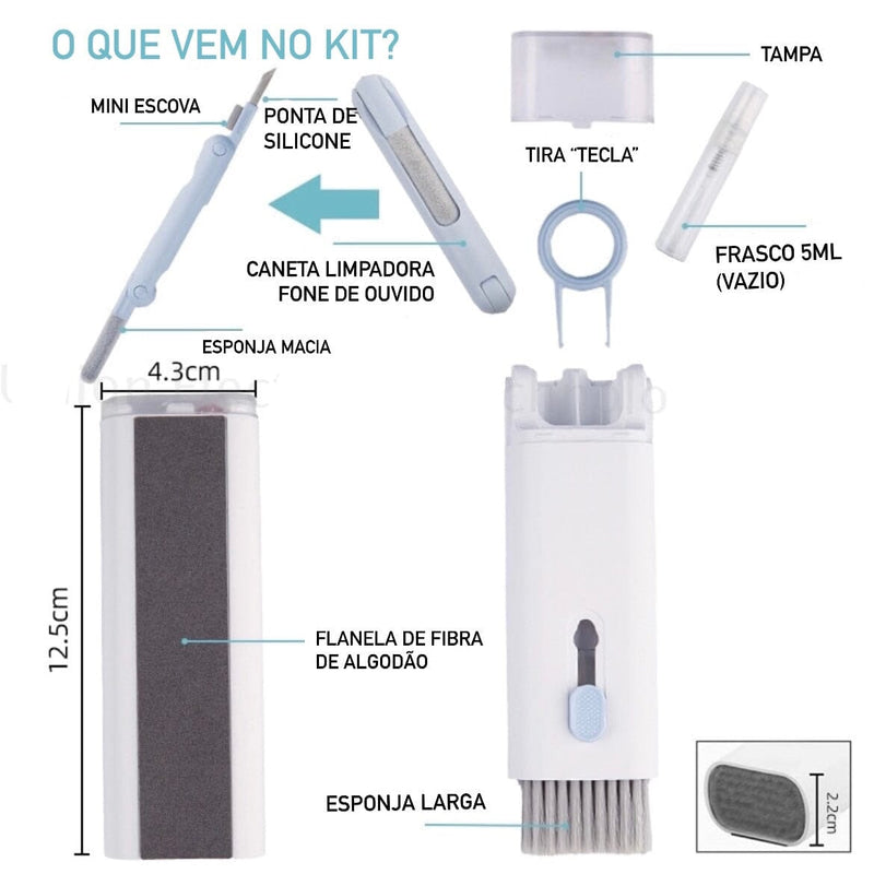 MultiClean - Escova de Limpeza Para Teclado e Celular CleanPro 7 em 1