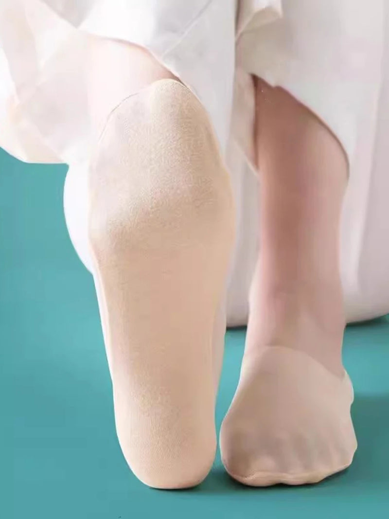 5 Pairs/Lot Socks Women's Summer Ultra-thin Invisible Low Cut Silicone Anti-slip Mesh No Show Ice Silk Solid Boat Socks