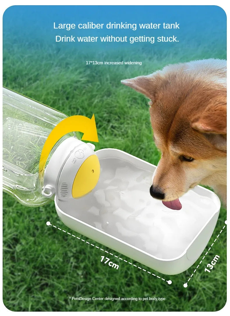 New dog ton ton large capacity pet out drinking pot cat water dispenser portable water cup water and food integrated bowl