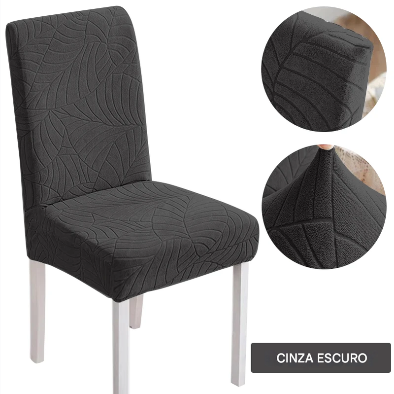 Kit Premium Capas de Cadeira Impermeável - Tecido Jacquard